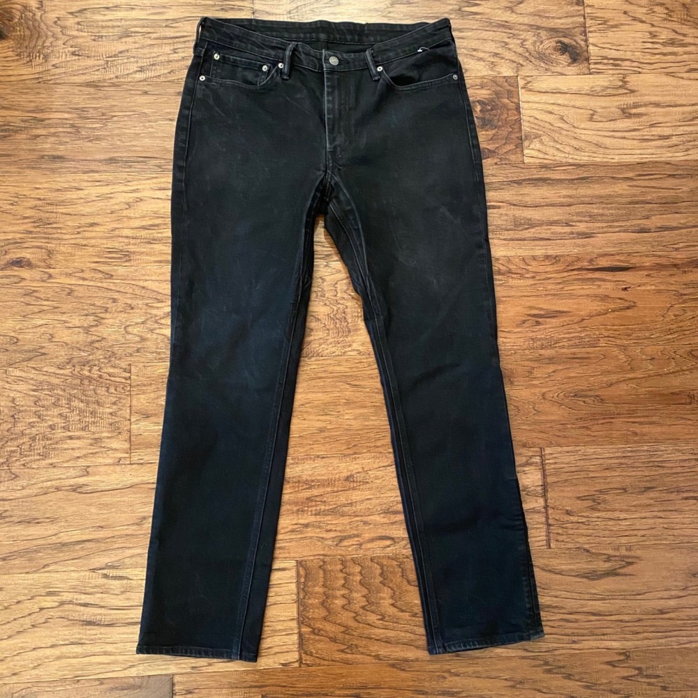 Levi's 511 Slim Fit Jeans Mens 36x32 Black Denim Pants 19111-0070